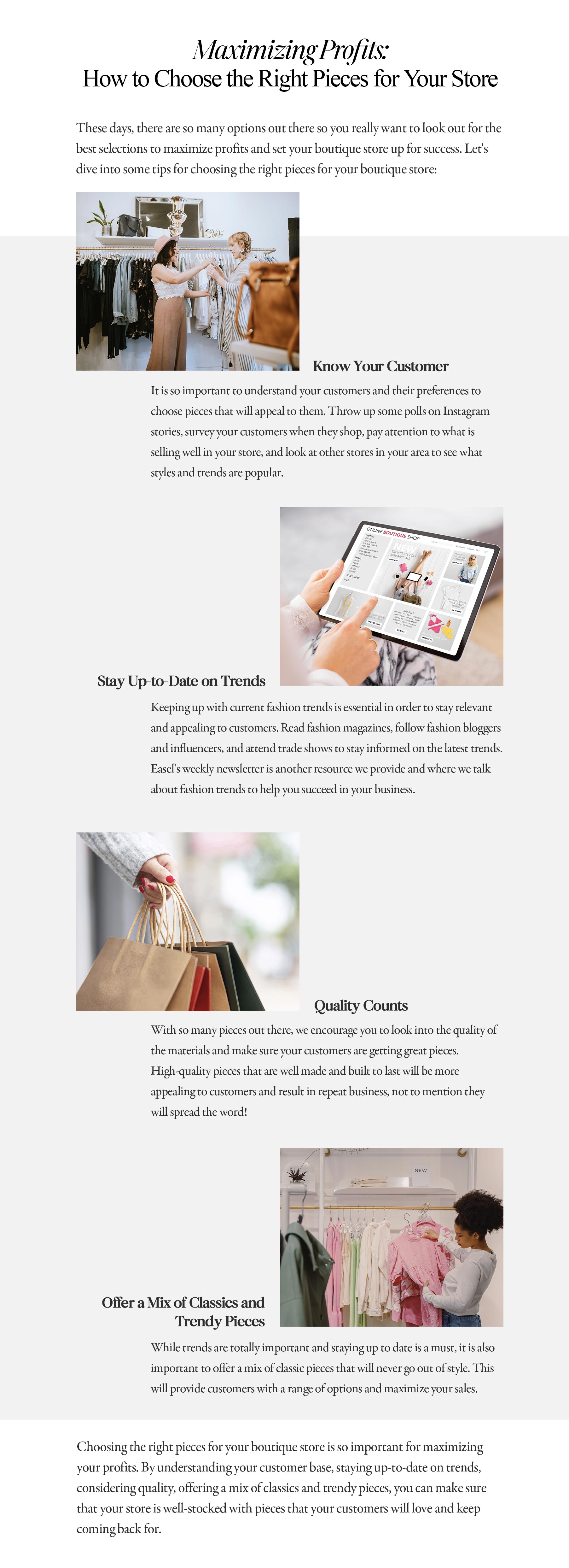 Maximizing Profits: How to Choose the Right Pieces for Your Store